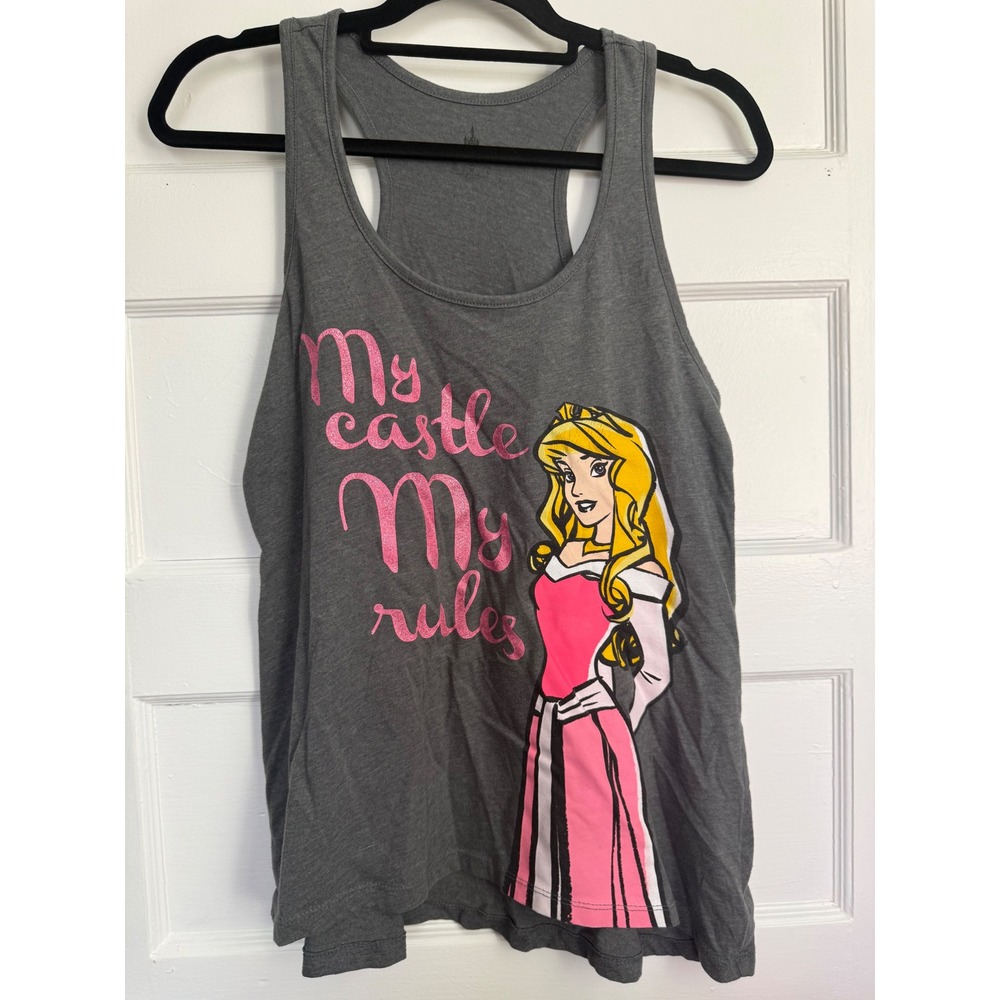 Disney Parks Princess Aurora My Castle My Rules Racerback Tank Top Gray Medium